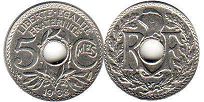 moneda Francia 5 céntimos 1938