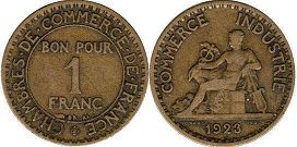 piece France 1 franc 1923