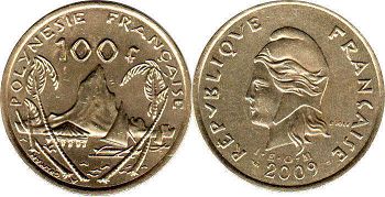 coin French Polynesia 100 francs 2009