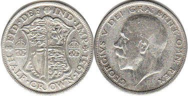 monnaie UK vieille half couronne 1931