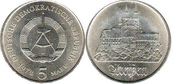 coin East Germany 5 mark 1972