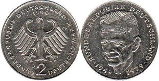 Münze Deutschland 2 mark 1990