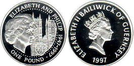coin Guernsey 1 pound 1997
