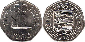 coin Guernsey 50 pence 1983