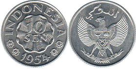 coin Indonesia 10 sen 1954
