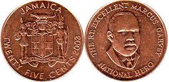coin Jamaica 25 cents 2003