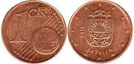 pièce de monnaie Latvia 1 euro cent 2014