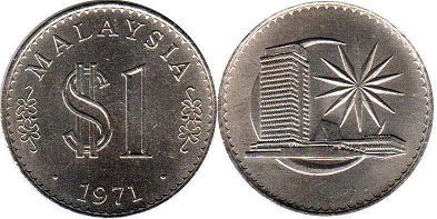 coin Malaysia 1 ringgit 1971