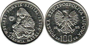 moneta Polska 100 zlotych 1985