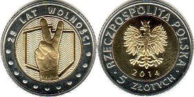 moneta Polska 5 zlotych 2014