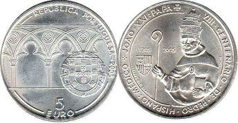 moneta Portugalia 5 euro 2005
