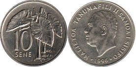 coin Samoa 10 sene 1996