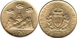moneta San Marino 20 lire 1987