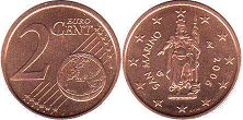 pièce San Marino 2 euro cent 2006