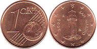 pièce San Marino 1 euro cent 2006