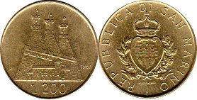 moneta San Marino 200 lire 1987