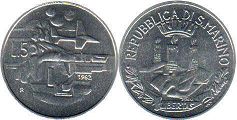 moneta San Marino 5 lire 1982