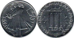 coin San Marino 50 lire 1985