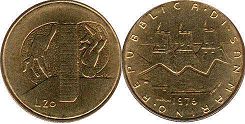 moneta San Marino 20 lire 1976