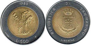 moneta San Marino 500 lire 1983