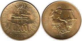 moneta San Marino 200 lire 1978