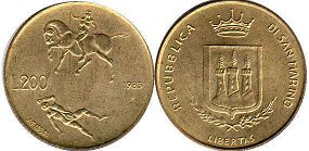 moneta San Marino 200 lire 1983