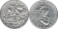 moneta San Marino 5 lire 1994