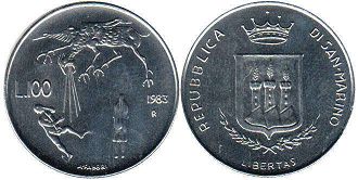 moneta San Marino 100 lire 1983