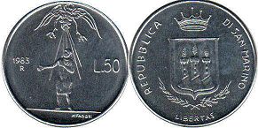 moneta San Marino 50 lire 1983