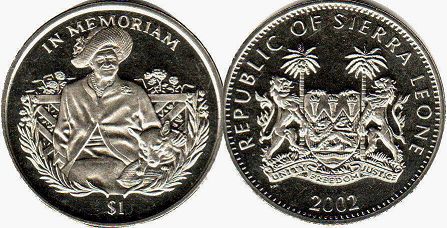 coin Sierra Leone 1 dollar 2002