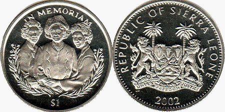 coin Sierra Leone 1 dollar 2002