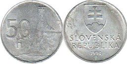 mince Slovensko 50 heller 1993