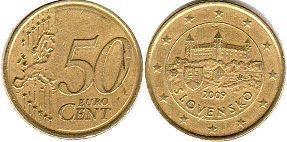 mince Slovensko 50 euro cent 2009