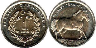 moneda Turquía 1 lira 2014 Byerley Turk