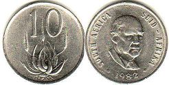 coin South Africa 10 cents 1982