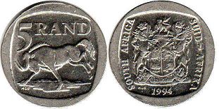 coin South Africa 5 rand 1994