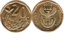 coin South Africa 20 cents 2012