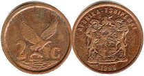 coin South Africa 2 cents 1996
