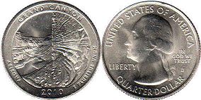 moneda Estados Unidos 1/4 dólar 2010 quarter National Parks - Grand Canyon