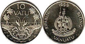 coin Vanuatu 10 vatu 1999