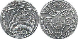 coin Vatican 10 lire 1975