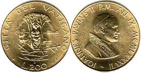 moneta Vatican 200 lire 1987