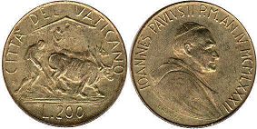 moneta Vatican 200 lire 1982