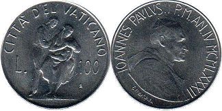 coin Vatican 100 lire 1982