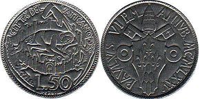 moneta Vatican 50 lire 1975