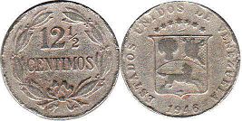 moneda Venezuela 12.5 centimos 1947
