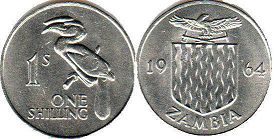 coin Zambia 1 shilling 1964