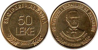coin Albania 50 leke 2002