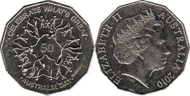 coin Australia 50 cents 2010