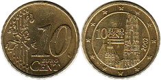 pièce de monnaie Austria 10 euro cent 2002